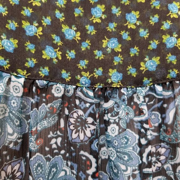 Mason & Mackenzie top XS geometric floral paisley mandala semi sheer boho hippie - Picture 9 of 11